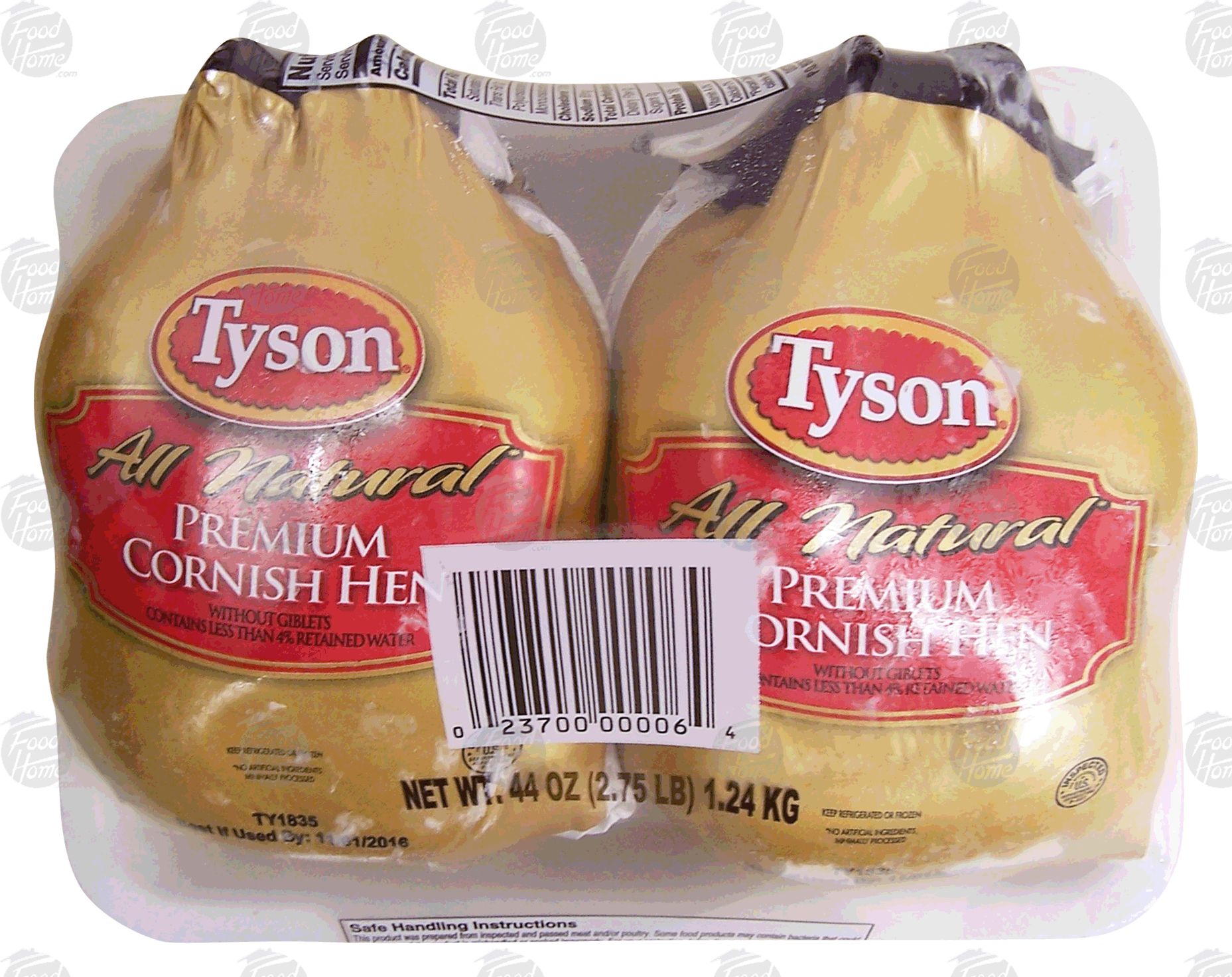 Tyson All Natural premium cornish hen without giblets, 2 hens Full-Size Picture